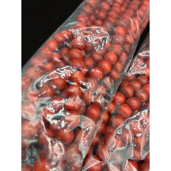 Vintage Red wooden Christmas Cranberry Garland New lot of 4 each 7'10" - Picture 3 of 8